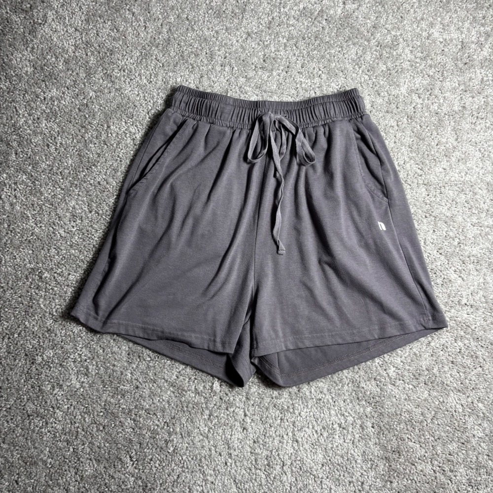 Neiwai Gray Lounge Shorts Elastic Waist Drawstring Pockets Soft Knit Womens